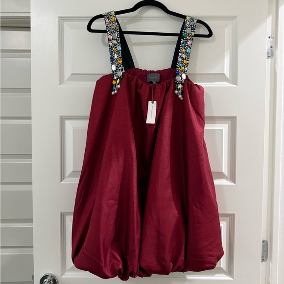 Anthropologie Sunday In Brooklyn Embellished Strap Bubble Mini Dress - Picture 4 of 4